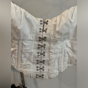 Princess Polly White Corset Top with Silver Hooks Size Xs